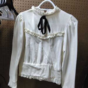 Elegant Cream Ruffled Women's Top